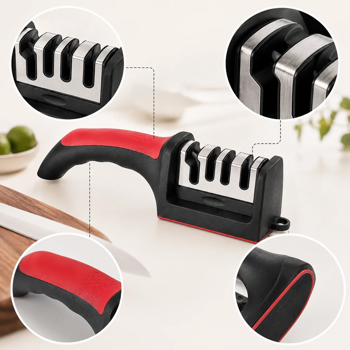 Afilador de Cuchillos Profesional de 4 Segmentos